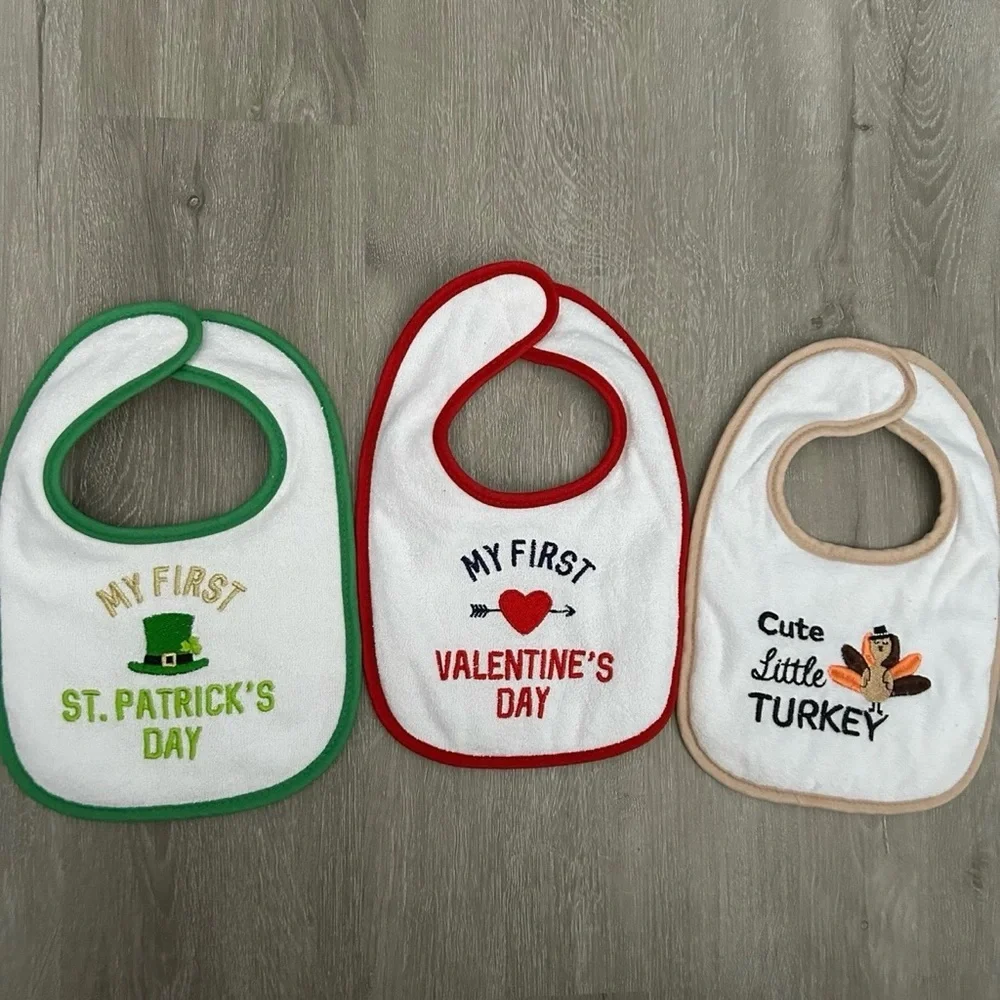 Lot Of 11 My First Holidays Baby Bibs